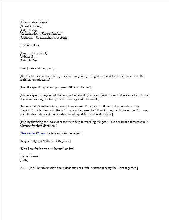 Request for Donation Letter Template