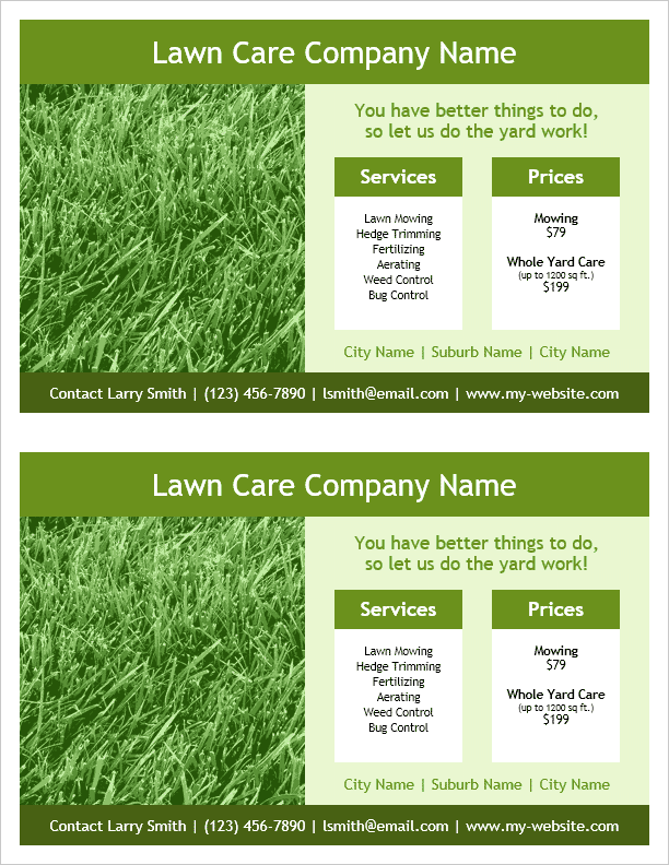 Lawn Care Flyer (2 Per Page)