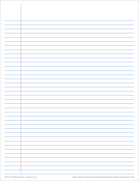 Printable Lined Paper - Wide Ruled