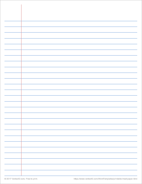 Printable Lined Paper PDF (Wide Ruled)