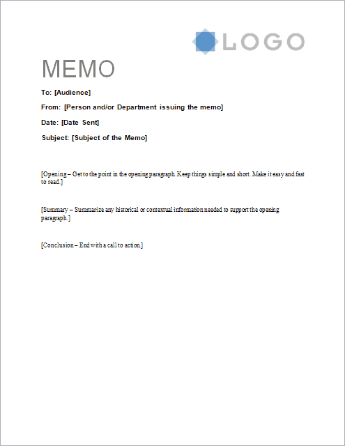 Sample Memo Letter Template