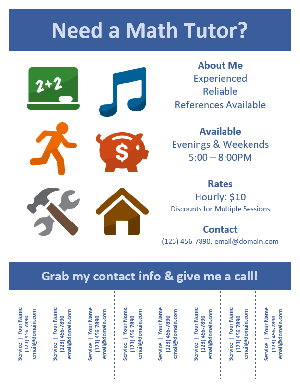 Tear-Off Flyer Templates for Word