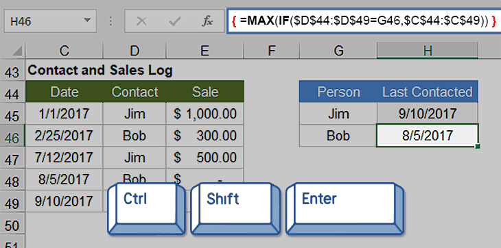 Using array constants in Excel