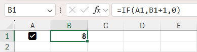 Excel Checkbox and Counter with Circular References