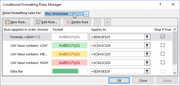 Conditional Formatting Rules Manager