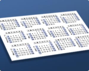 Print a Yearly Calendar on a Business Card