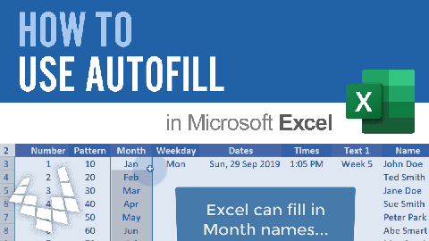 Learn how to use AutoFill to quickly fill a series of numbers, dates, month names, etc.