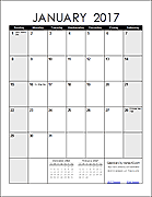 Printable 2017 Monthly Calendar - Portrait