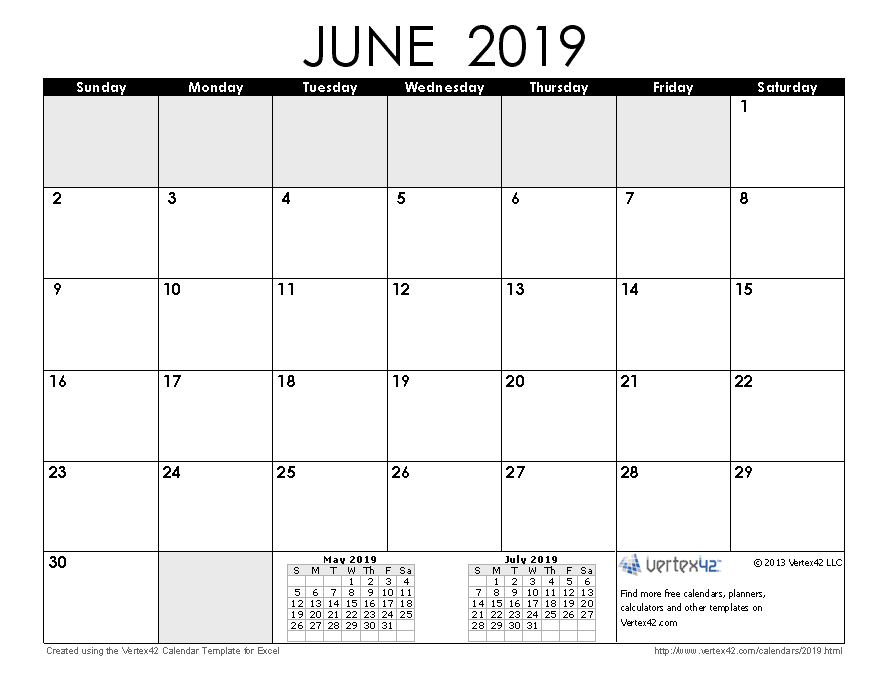 2019 Calendar Templates and Images