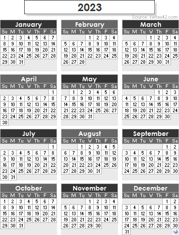 2023 Calendar Templates and Images