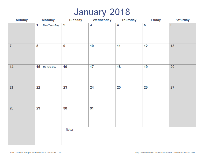 2018 monthly calendar template word - atlasfalas