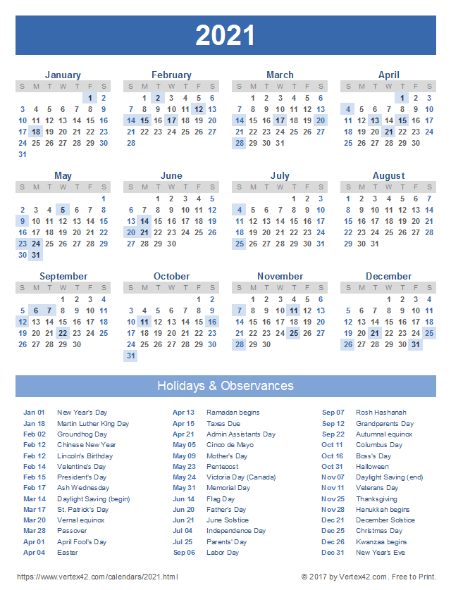 2021 Calendar Templates And Images