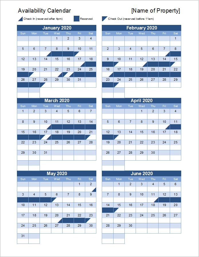 availability chart template