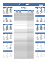 Thumbnail - Birthday Calendar Template