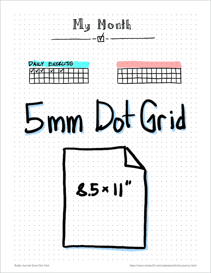 Bullet Journal 5mm Dotted Paper