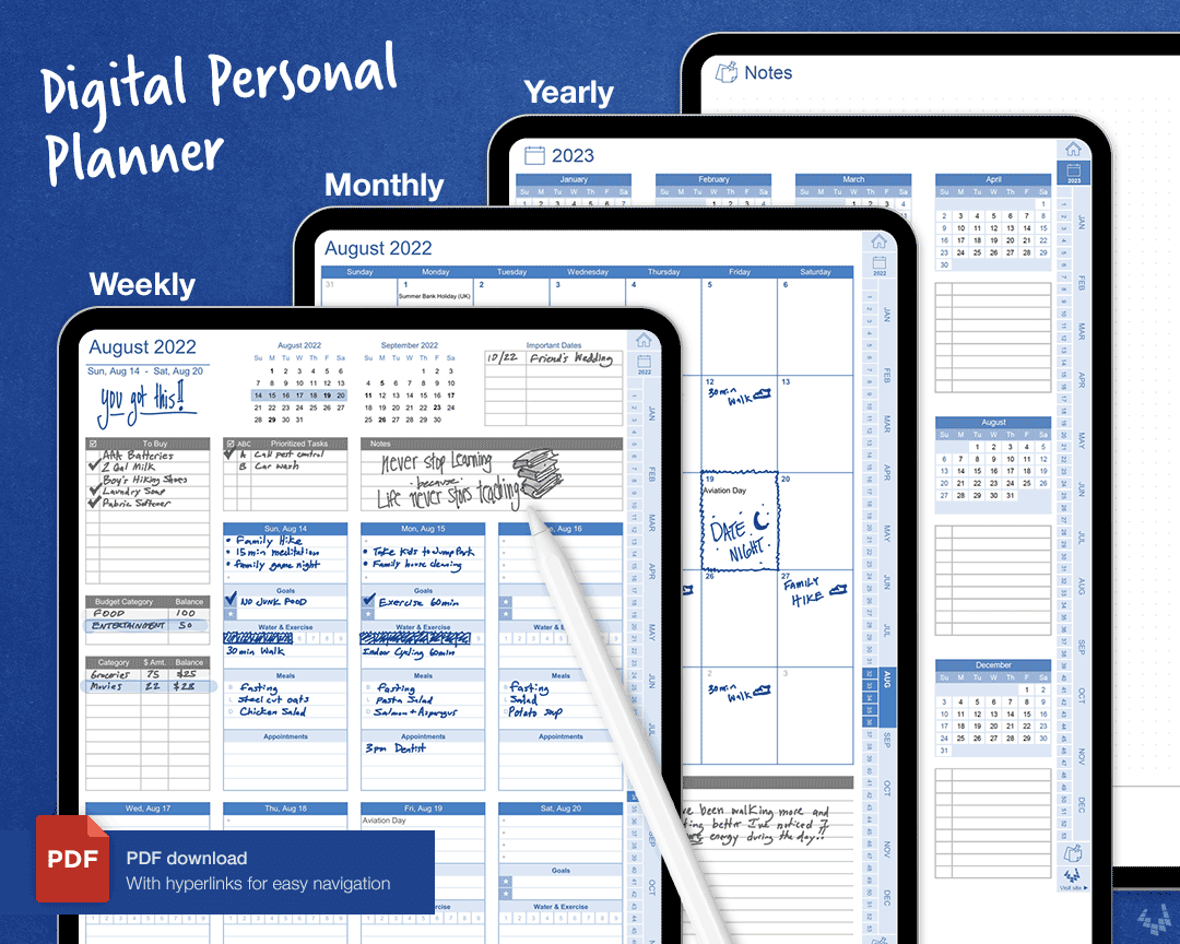 Important Dates: Personal Planner inserts - Minimal 6 Ring Agenda