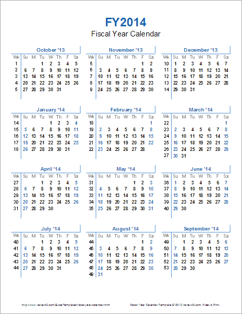 Fiscal Year Calendar Template for 2024 and Beyond