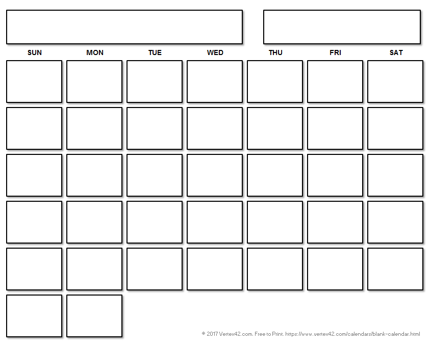 Free Blank Printable Calendars