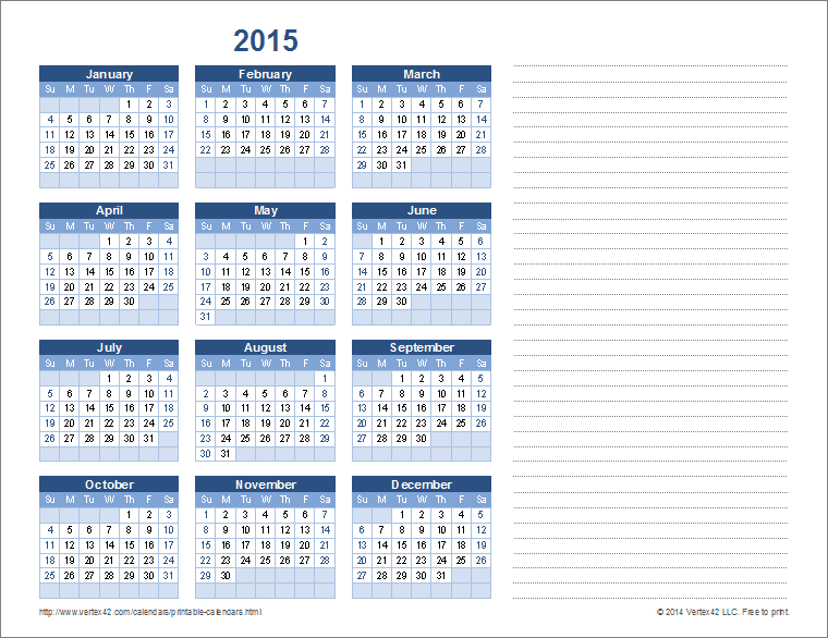 calender notes