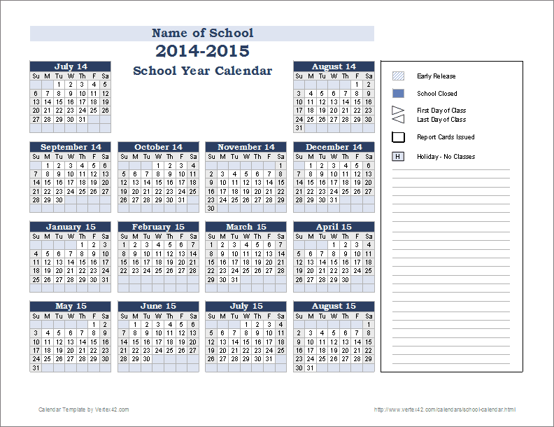 School Calendar Template - 2022-2023 School Year Calendar