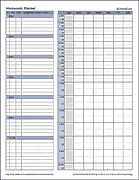 Homework Chart Template For Teachers