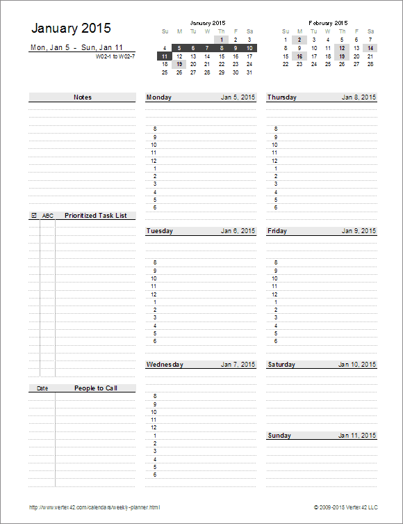 weekly planner template free printable weekly planner for excel