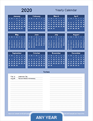2025 Yearly Calendar Template (Bold theme)