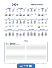 2025 Yearly Calendar Template (Light theme)
