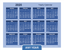 Yearly Calendar Template (Bold theme)