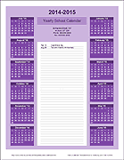 Yearly School Calendar (Bold theme)