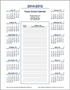 Yearly School Calendar (Light theme)