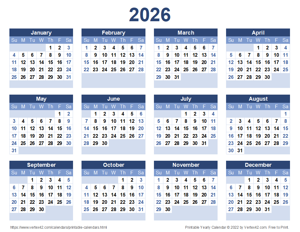 Excel Template For Calendar 2026