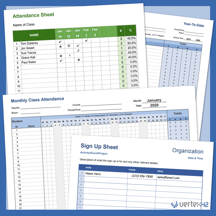 Free Printable Attendance Sheets