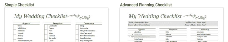 Wedding Planner Checklist Templates